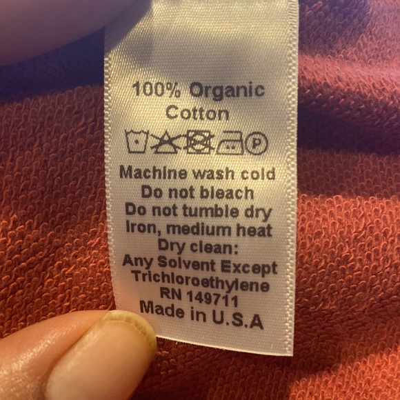 Kestan organic cotton OLWYN sweatshirt Large Rust Color - Picture 3 of 6